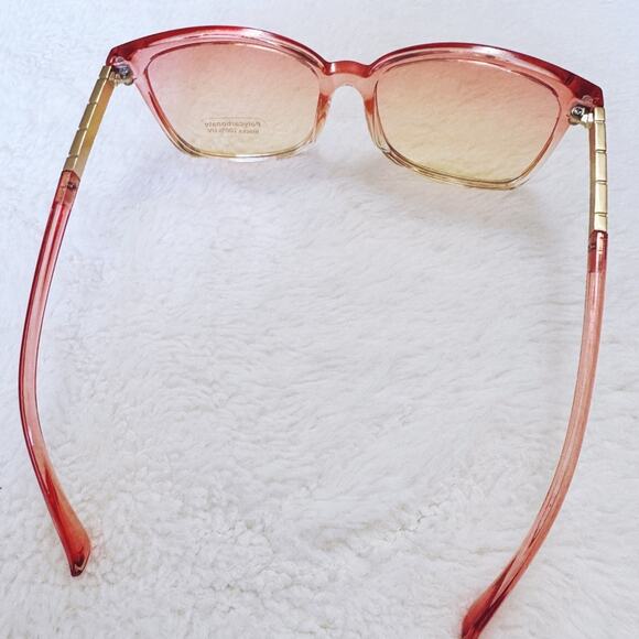 Joanne Clear Orange Square Sunglasses - Picture 6 of 12